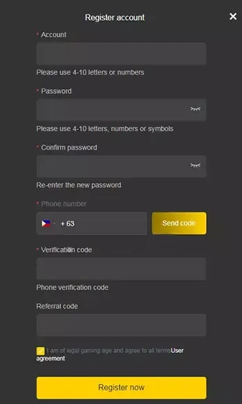 GD DYNASTY register – create your account to access online casino games and app